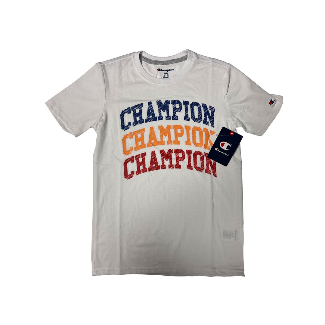 Champion Boy’s Grey White T-Shirt &amp; Short Set (S02)