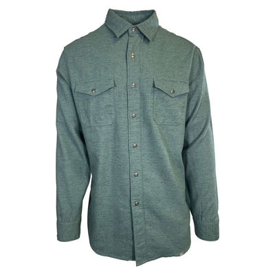 Ascend Men's Sea Pine Shirt Herringbone Slub Long Sleeve (S03)