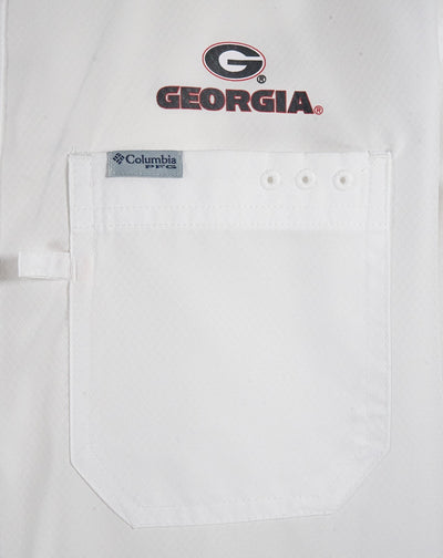 Columbia Men's White Shirt Georgia Bulldogs PFG Slack Tide Omni-Shade (107)