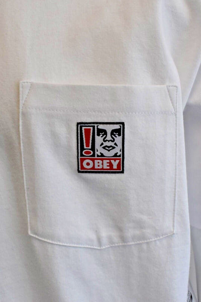 OBEY Men's T-Shirt White Andre The Giant Pocket Tee S/S (132)