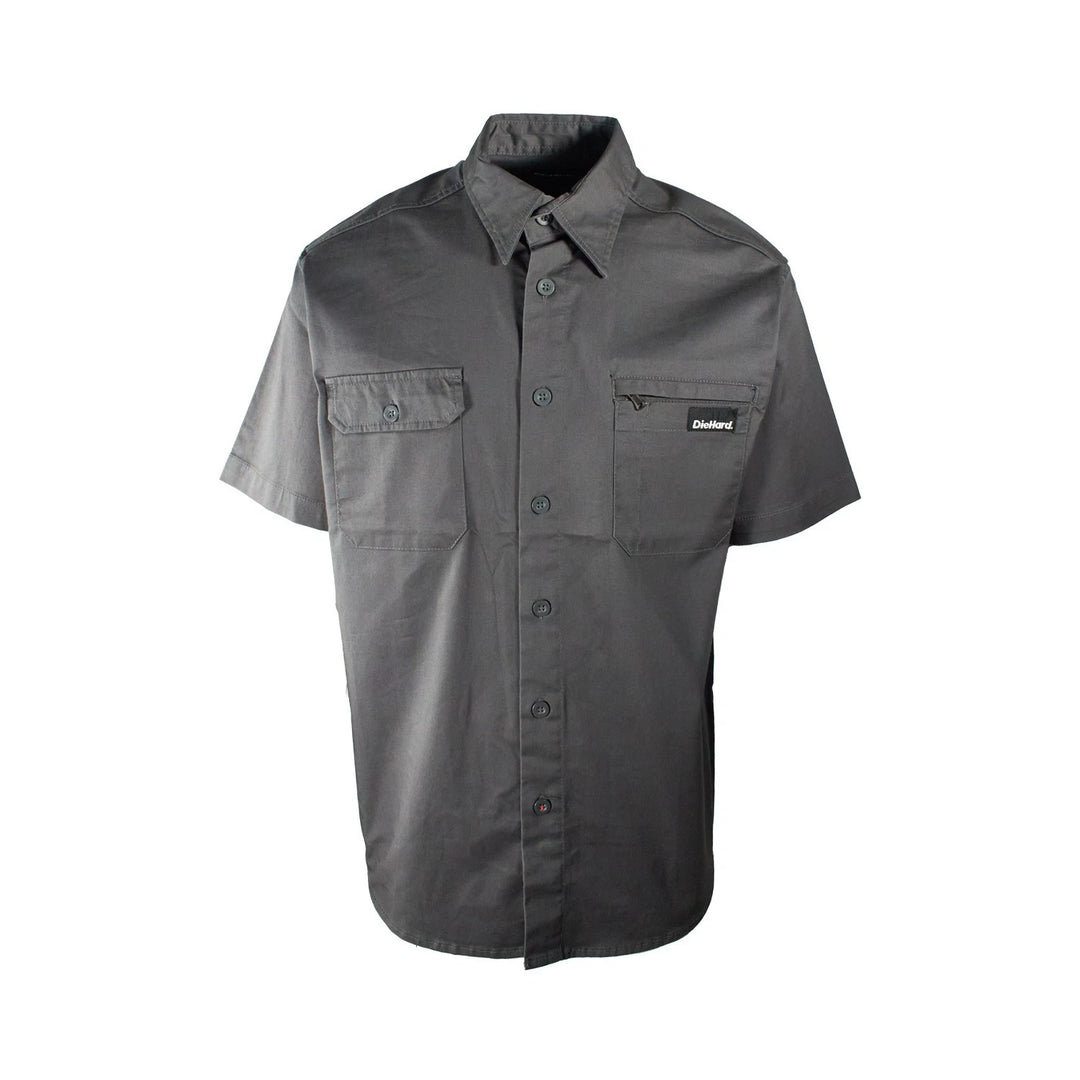 DieHard Men's Shirt Work Twill Resists Short Sleeve Black, Navy, Grey