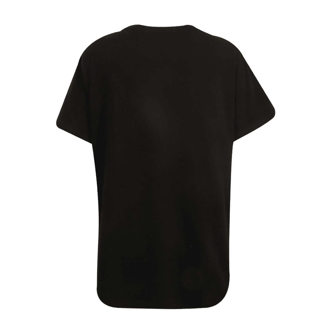 HD Branded Women's T-Shirt Black Beige Ribbon Official Logo S/S (S39)