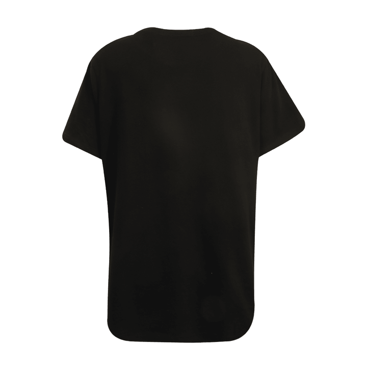 HD Branded Women's T-Shirt Black Beige Ribbon Official Logo S/S (S39)