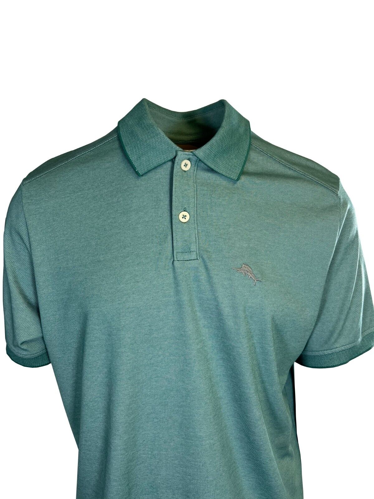 Tommy Bahama Men's Oil Blue Performance Polo 2 Buttons T-Shirt S/S (S02)