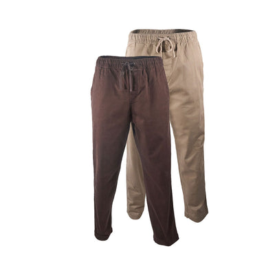 Quiksilver Men's Pant Stretch Canvas Beach Drawstring Twill & Dark Brown