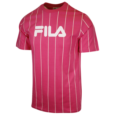 FILA Men's Pink & White Striped Logo S/S T-Shirt (163)