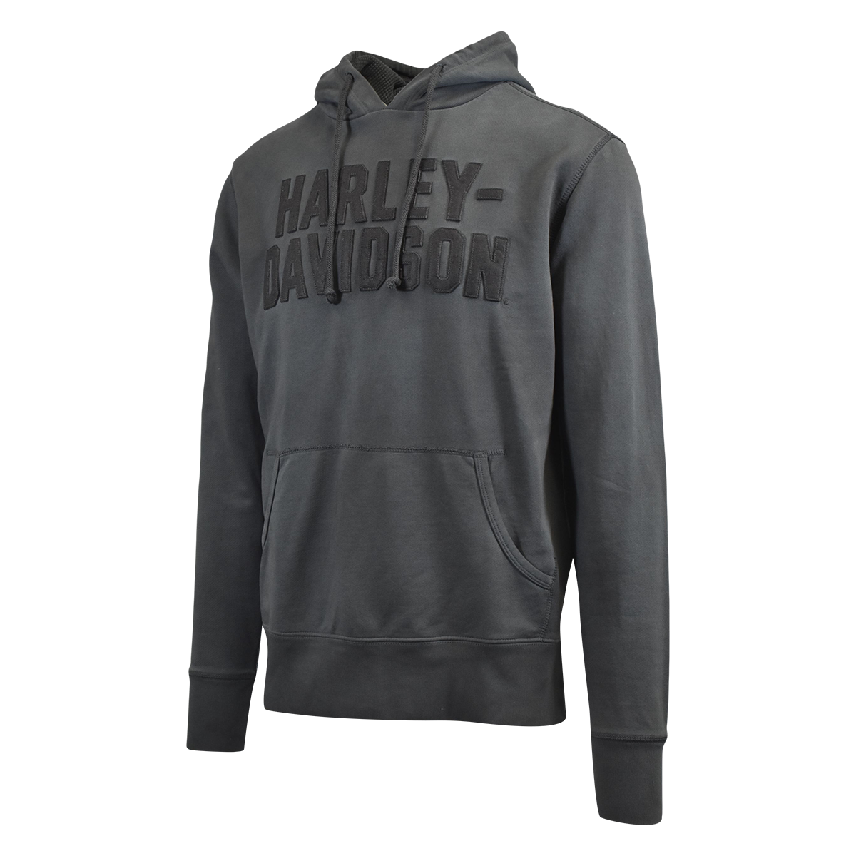 Harley-Davidson Men's Hoodie Grey Felt Lettering Pullover (S07)