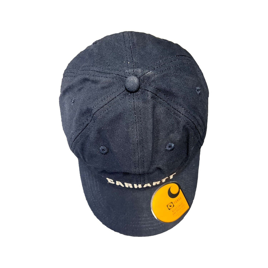 Carhartt Navy &amp; White Canvas Cap FastDry Comfort Block Letters (S09)