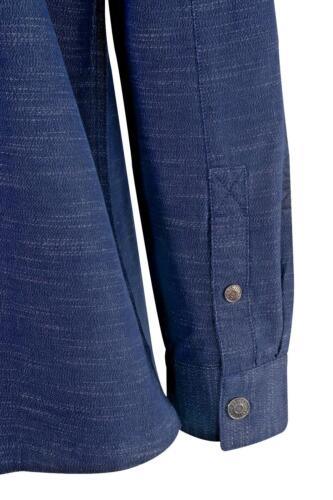 HD Branded Men's Denim Jacket Blue Dark Wash Patch Logo (101)