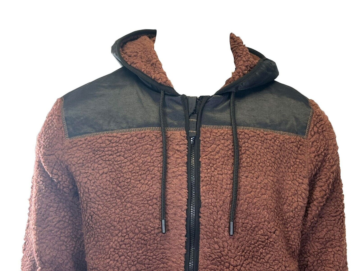 Jack & Jones Men's Maroon Jacket Authentic Sherpa Teddy Fleece (S04)