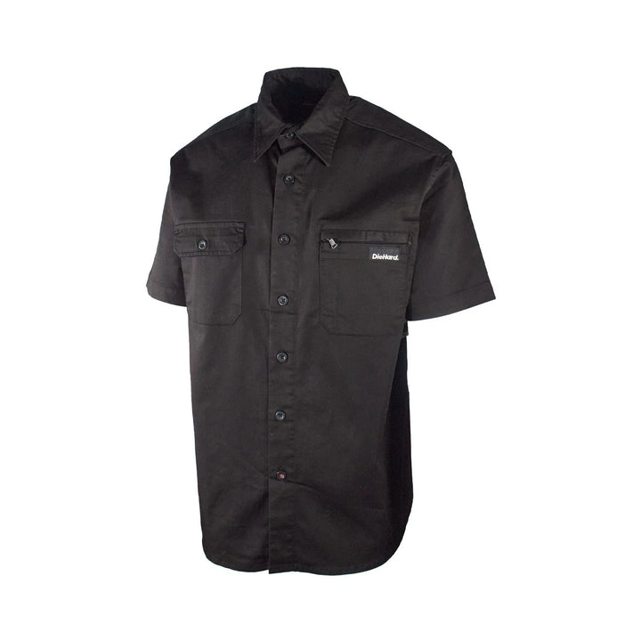 DieHard Men's Shirt Work Twill Resists Short Sleeve Black, Navy, Grey