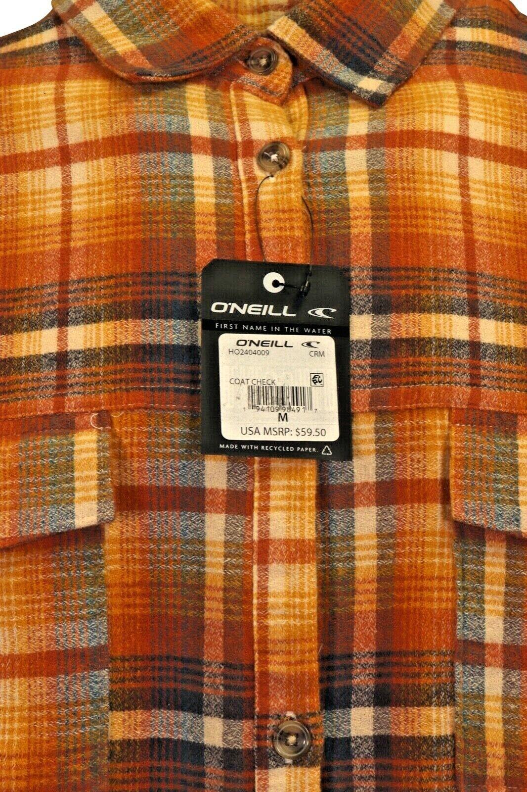 O'Neill Women's Flannel Shirt Sunshine Yellow Coat Check L/S (S15)