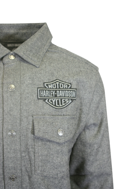 Harley-Davidson Men's Shirt Dark Grey Shadow Long Sleeve Woven (S60)