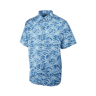 Tommy Bahama Men's Regal Blue Shirt Palm Bliss Button-Up Cotton Pocket S/S (S15)