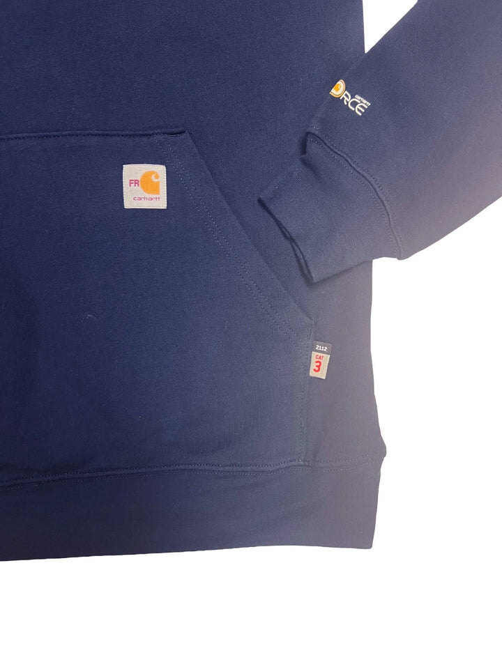 Carhartt FR Men′s Navy Sweatshirt Quarter Zip Mock Neck (S51)