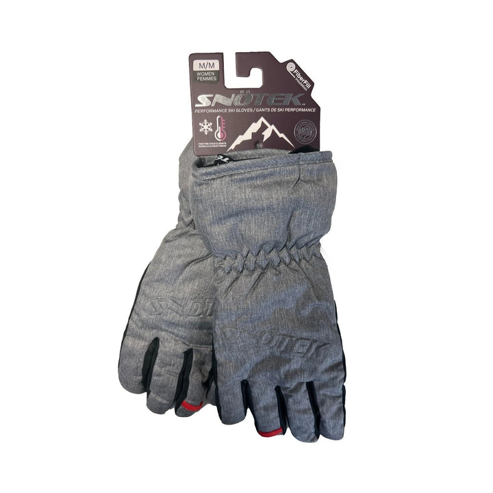 Snotek Women's Grey & Black Palm Performance Winter Ski Gloves ST122 (S01)