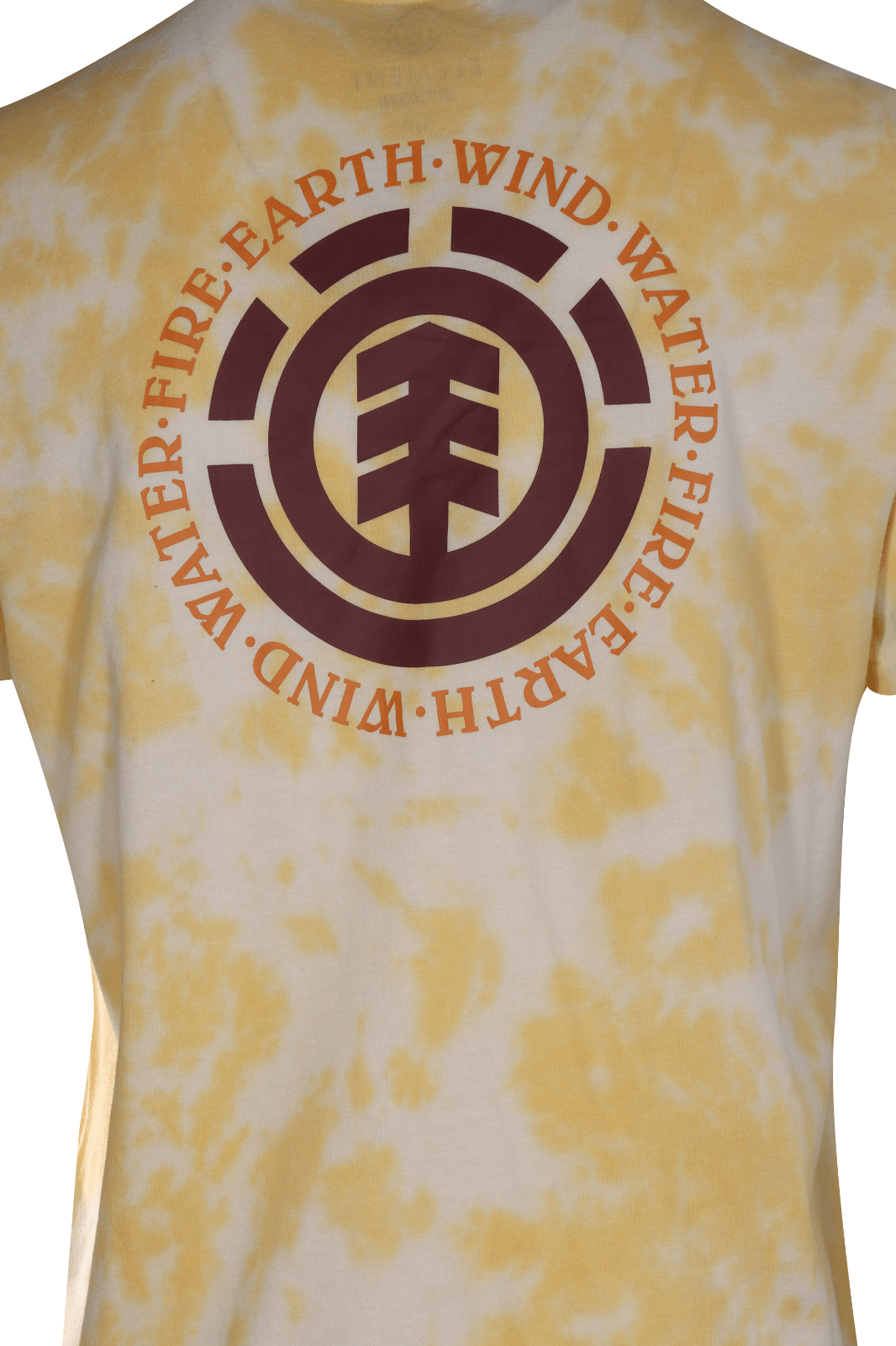 Element Men's T-Shirt Yellow Tie-Dye Four Elements Solid Graphic S/S (S13)
