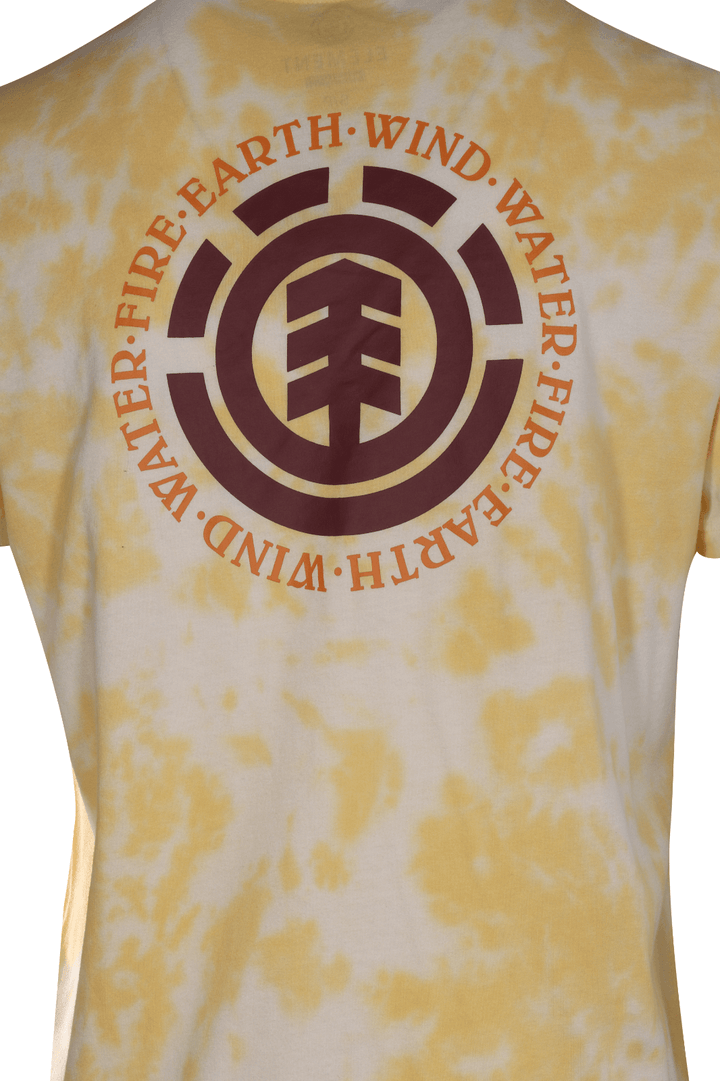 Element Men's T-Shirt Yellow Tie-Dye Four Elements Solid Graphic S/S (S13)