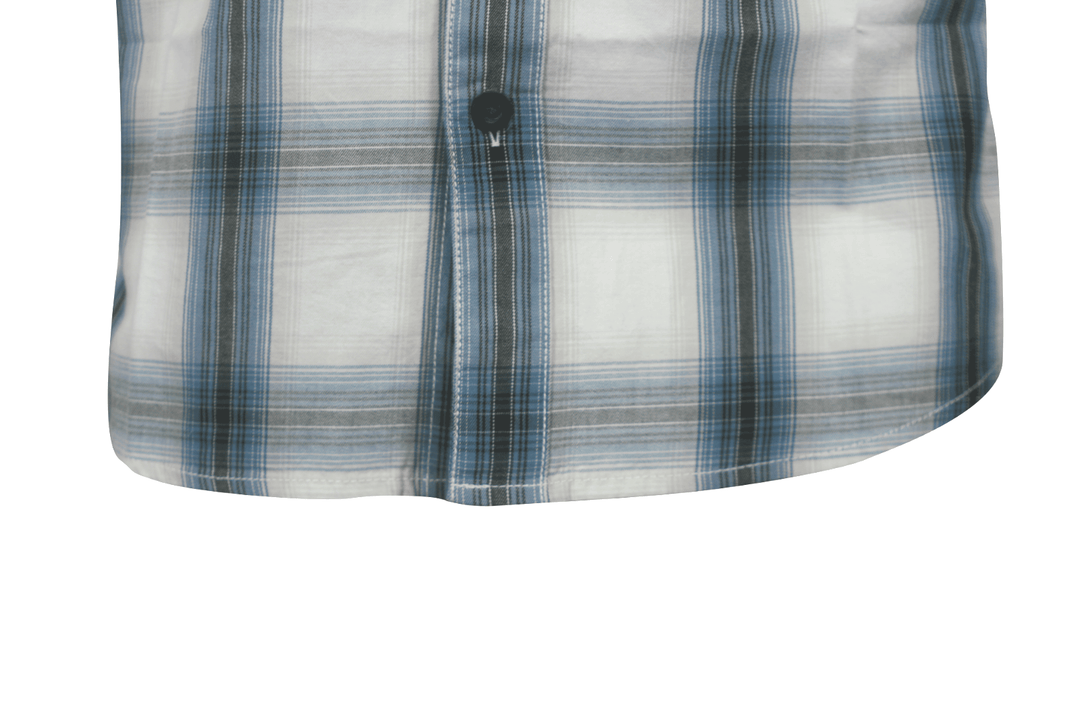 HD Branded Men's Shirt Blue Plaid Forever S/S Woven (S55)