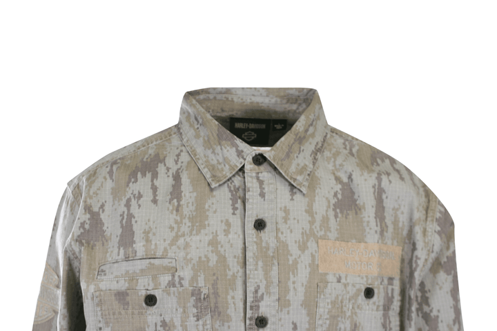 HD Branded Men's Shirt Camouflage Park Shirt L/S Woven (S57)