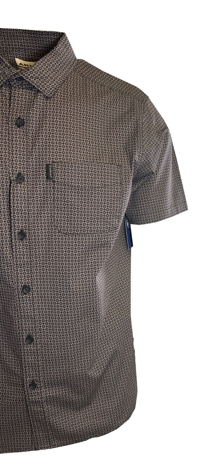 Ariat Men's Brown Shirt Milo Stretch Modern Fit Button Up S/S (S31)