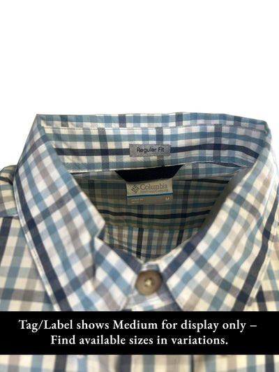 Columbia Men's Ripple Blue Multi Gingham Rapid Rivers II S/S Shirt (431)