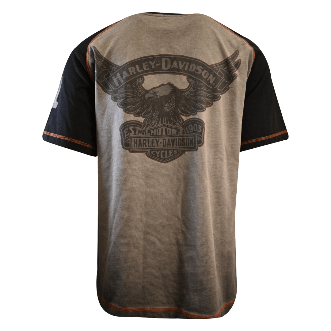 HD Branded Men's T-Shirt Grey Black Iron Bond Raglan Short Sleeve (S58)