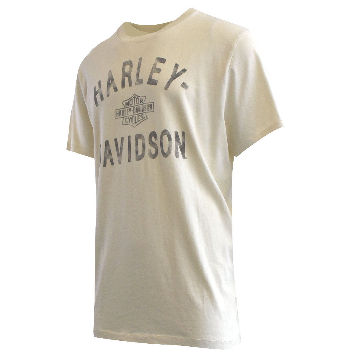 Harley-Davidson Men's T-Shirt Cream Chalk Letter Graphic Print (S86)