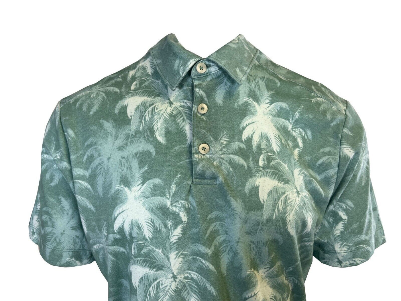 Tommy Bahama Men's Green Palm Impressions Polo 3 Buttons T-Shirt (S14)