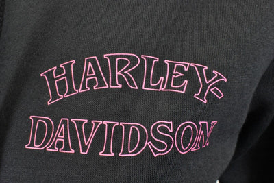 Harley-Davidson Women's Hoodie Black Willie G Skull Embellish Full Zip (S02)