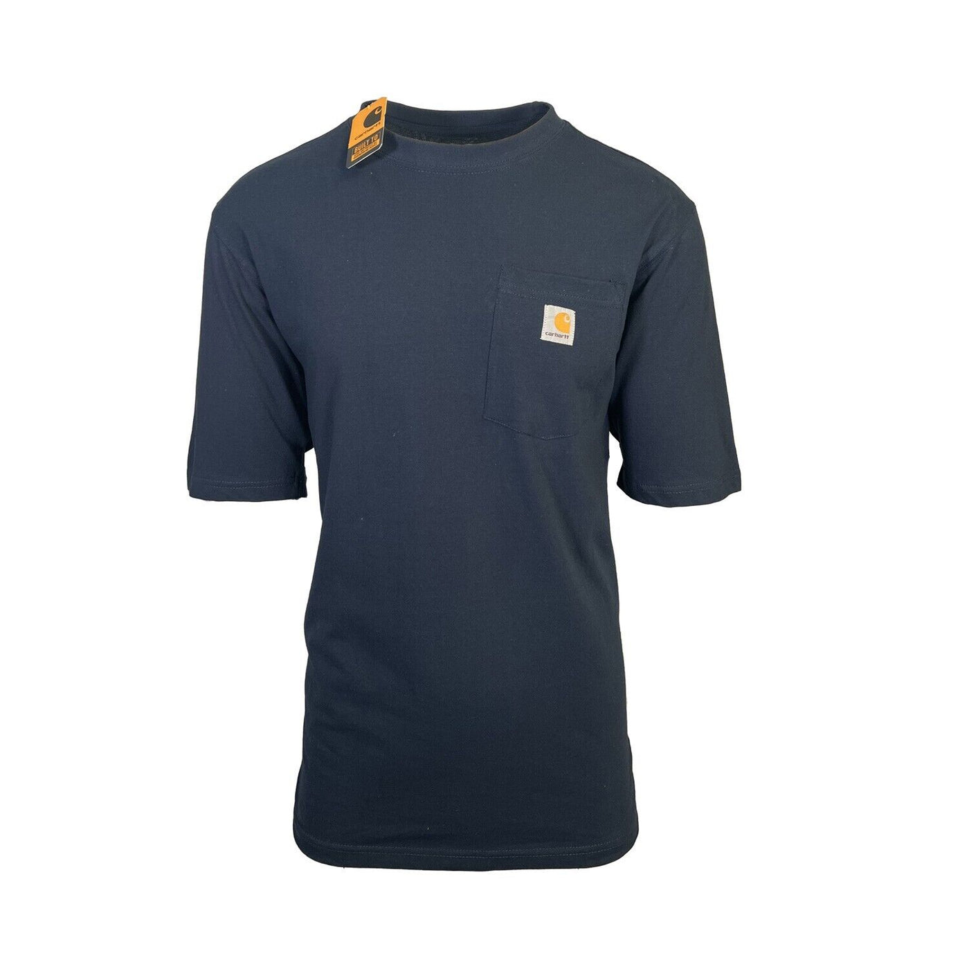 Carhartt Men's Navy T-Shirt Crew Neck S/S Pocket Patch Logo (S02)