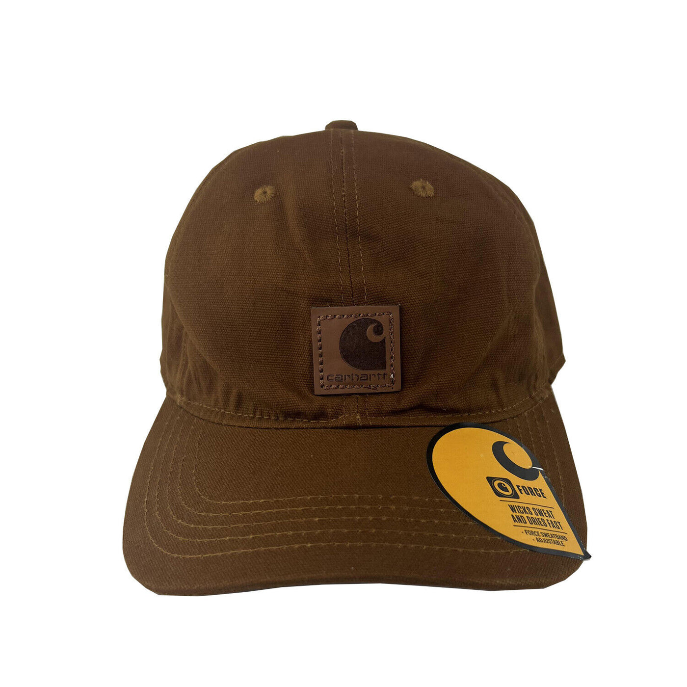 Carhartt Brown Canvas Cap FastDry Comfort Center Logo Patch (S03)