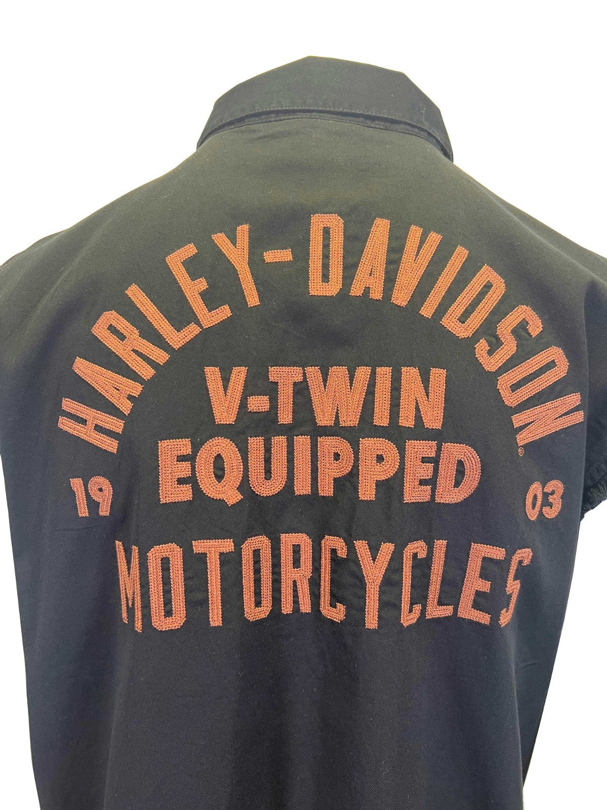 Harley-Davidson Men's Black Vest V-Twin Equipped Blowout Sleeveless Shirt (S01)