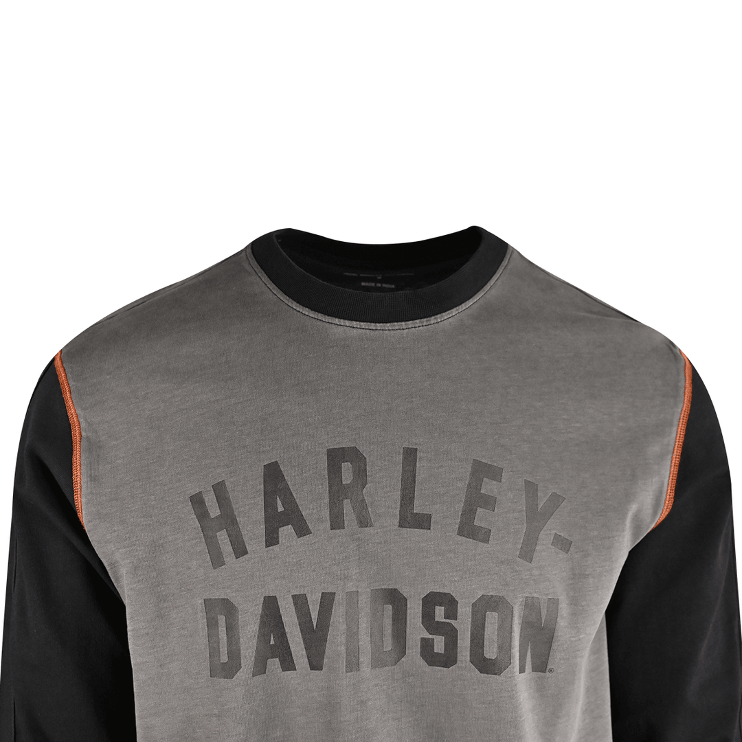 HD Branded Men's T-Shirt Block Letters Graphic Long Sleeve (S65)