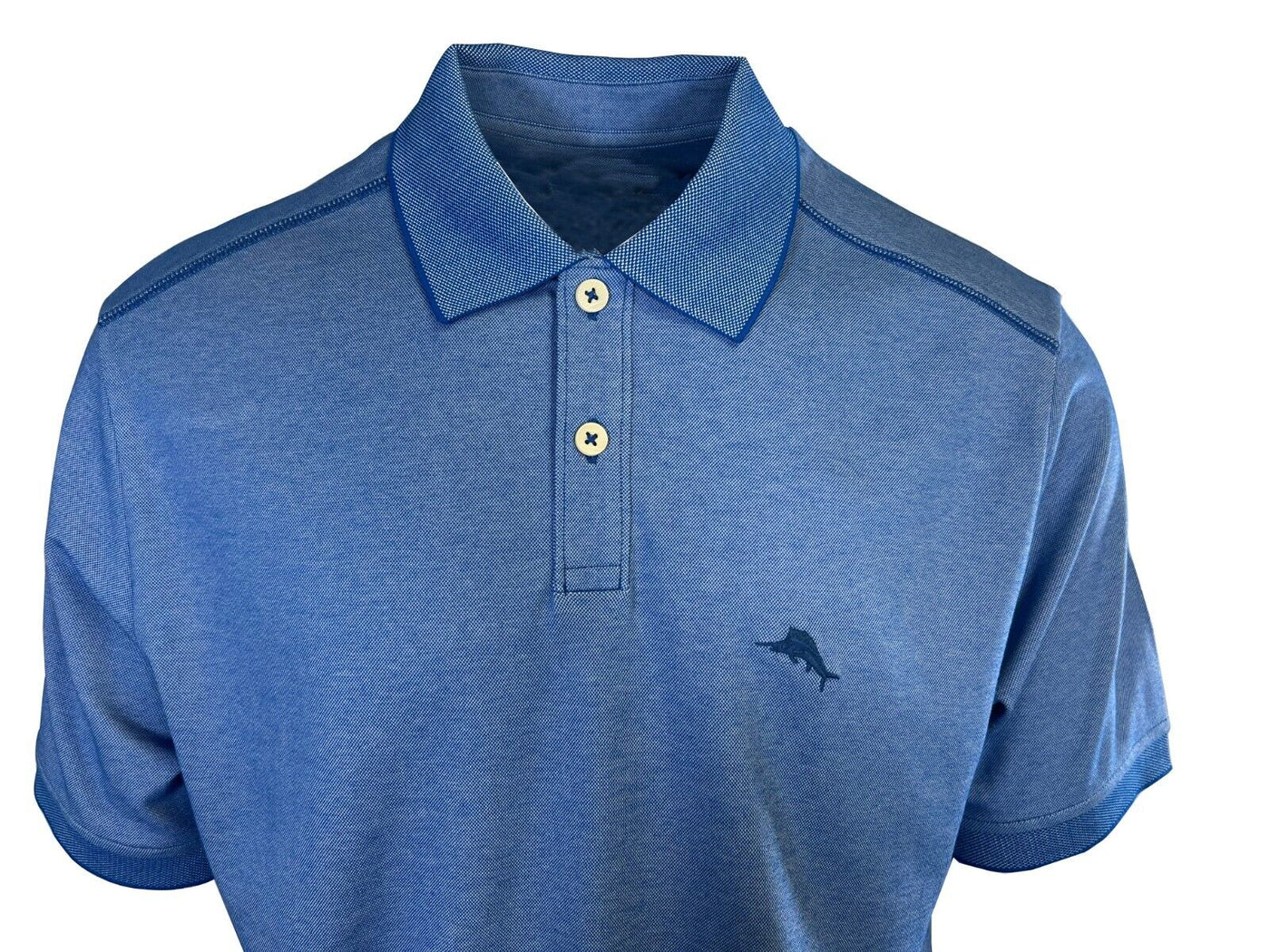 Tommy Bahama Men's Blue Splash Performance Polo 2 Buttons T-Shirt S/S (S18)