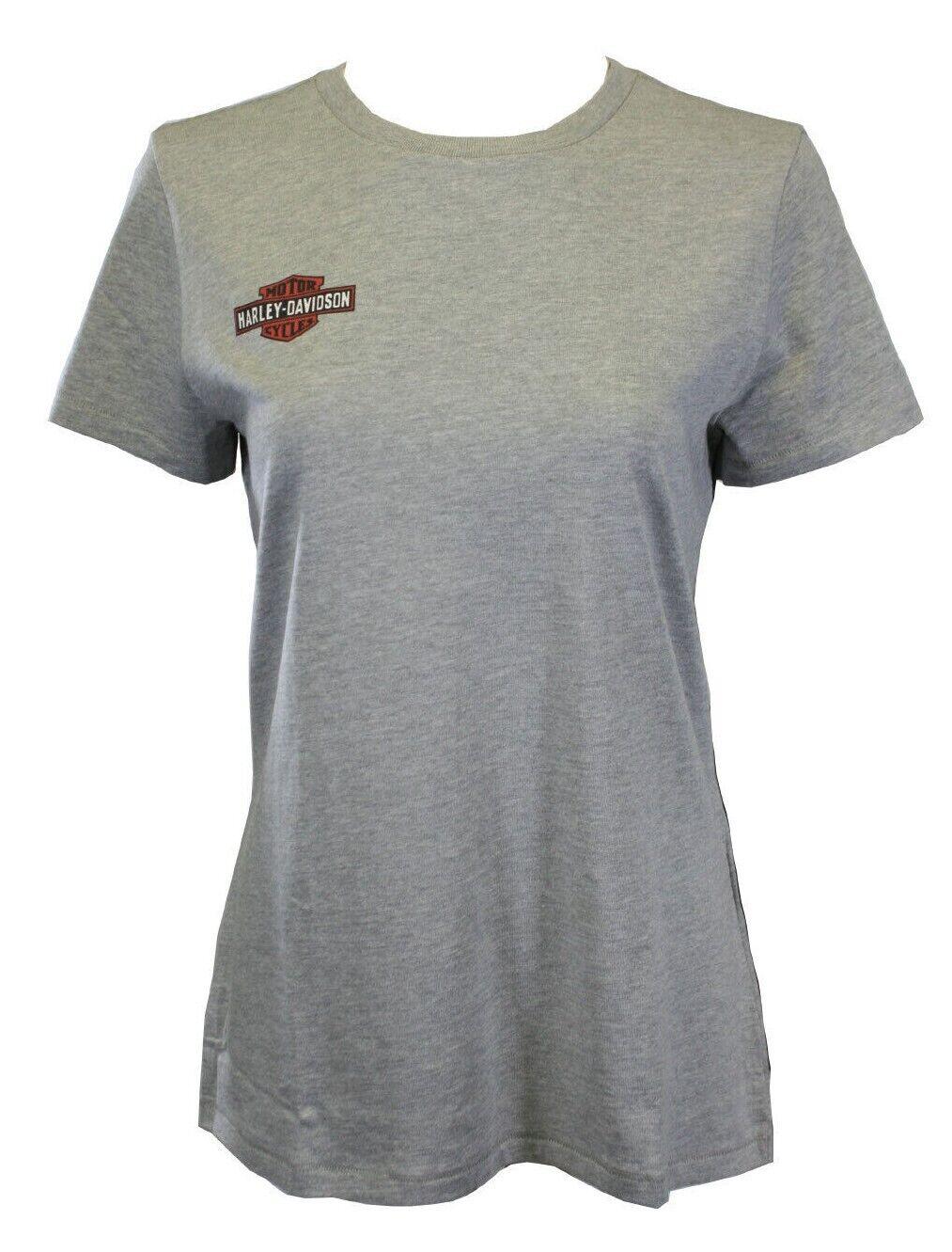 HD Branded Women's T-Shirt Grey Iron & Freedom Eagle Short Sleeve Tee (S44)