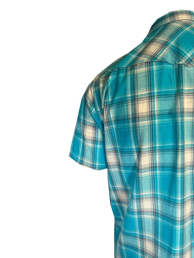 Ariat Men's Shirt Peacock Blue Howard Retro Fit Snap Short Sleeve (S42)