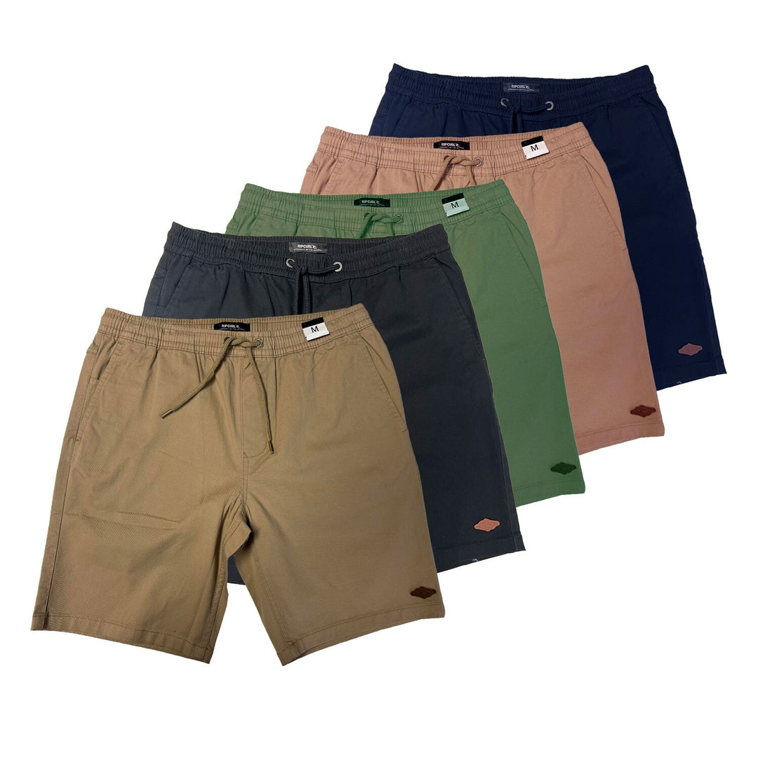 Rip Curl Men's Short Classic Surf Volley Elastic Waist Walkshort (Khaki, Black)