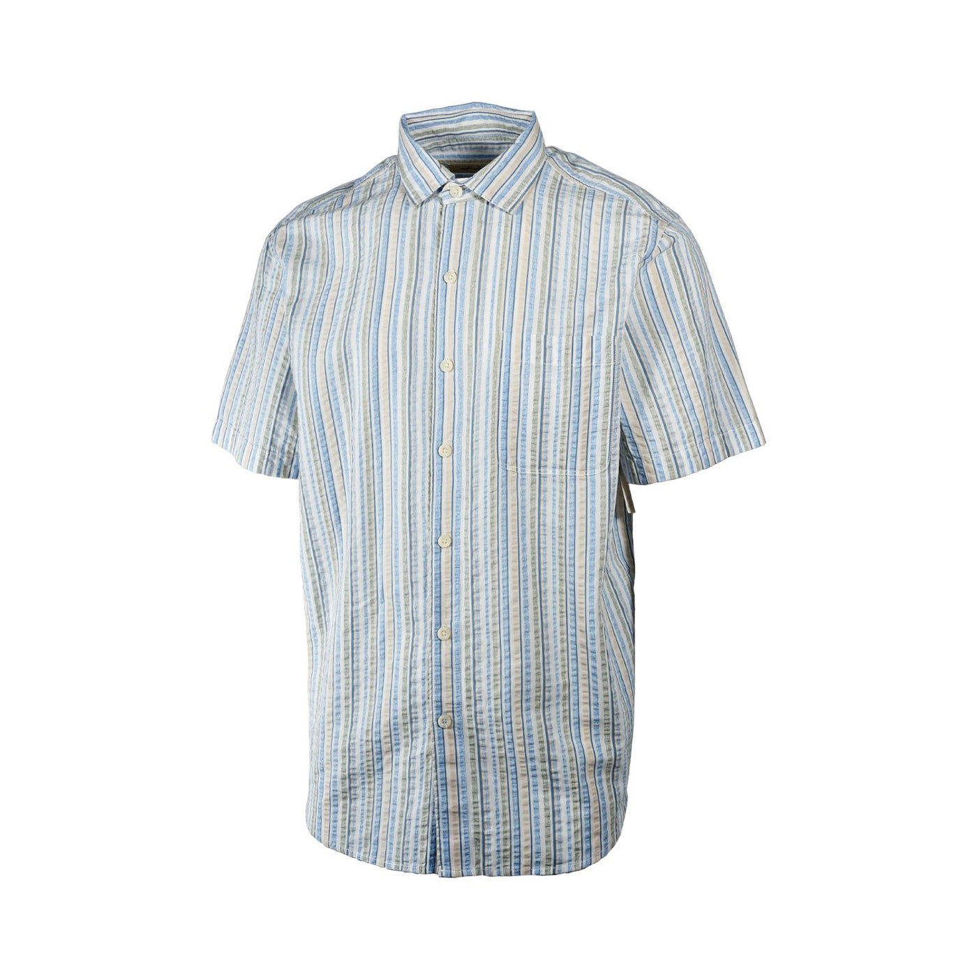 Tommy Bahama Men's Cabo Blue Shirt Lagoon Drive Stripe Pocket S/S (S16)