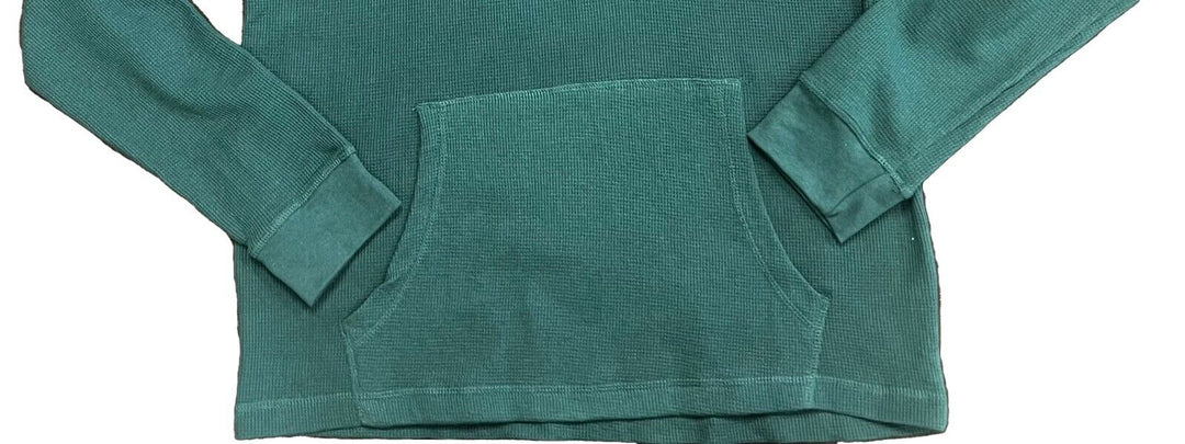 Hurley Men’s Green Hoodie Waffle Knit Sweatshirt Pullover Hooded (S01)