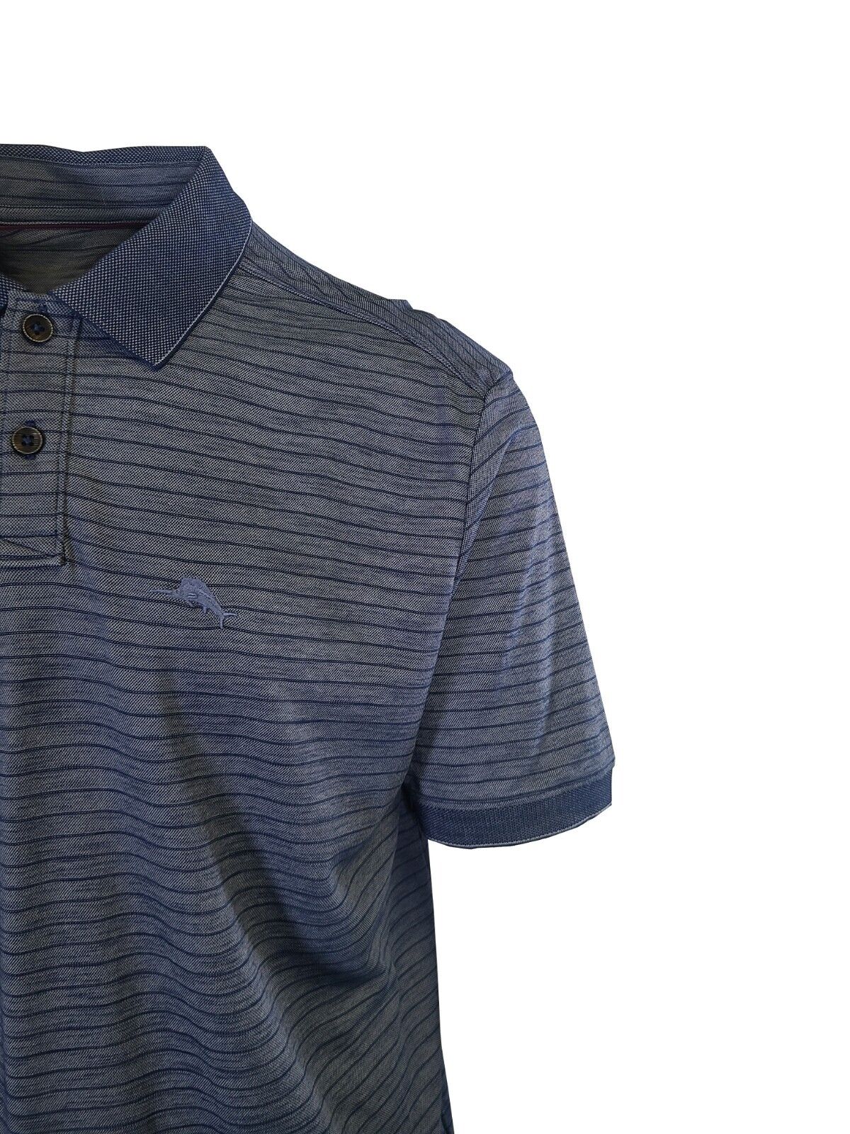 Tommy Bahama Men's Island Navy Striped Performance Polo T-Shirt S/S (S13)