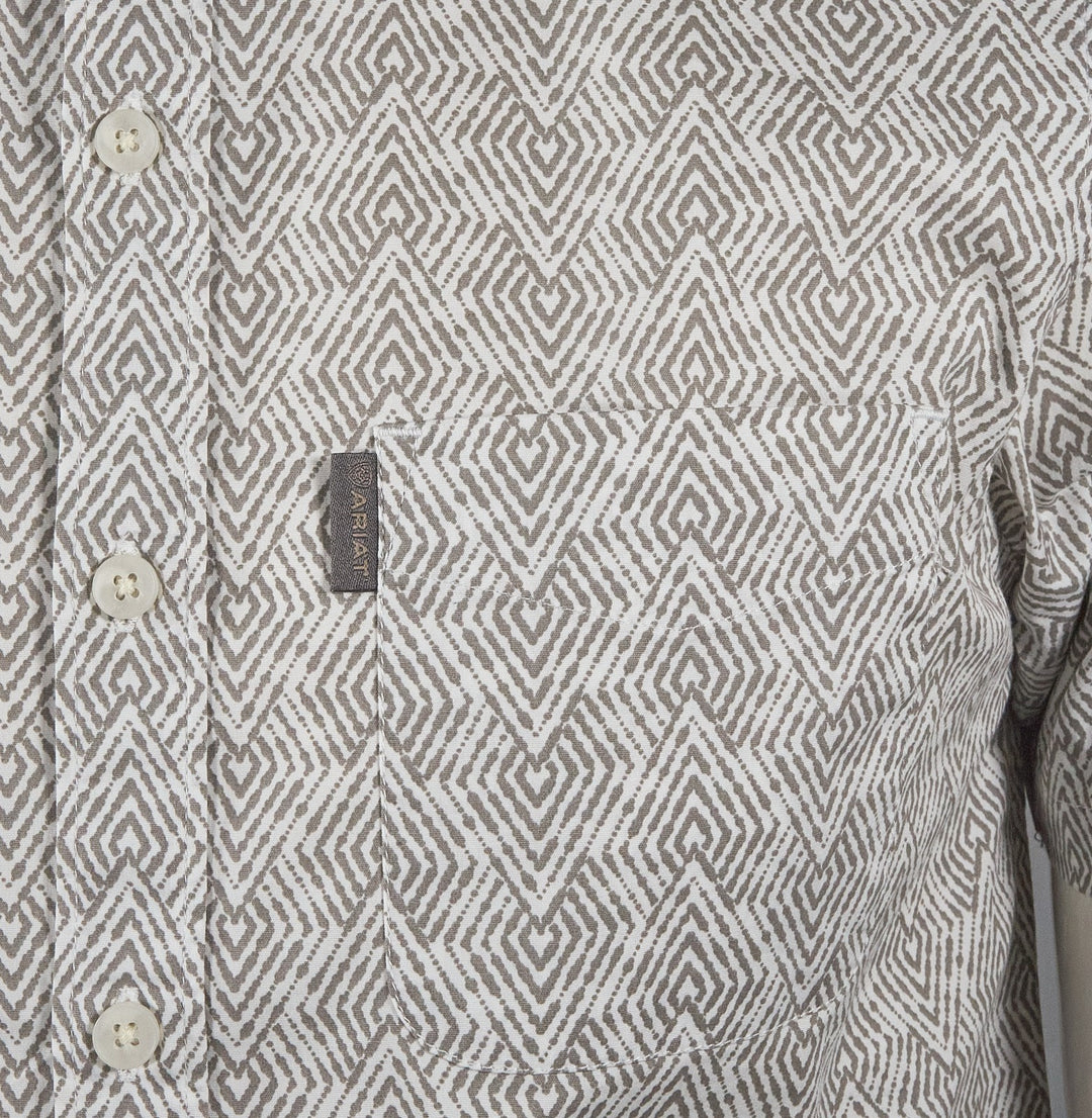 Ariat Men's Shirt White Morgan Stretch Modern Fit S/S (S49)