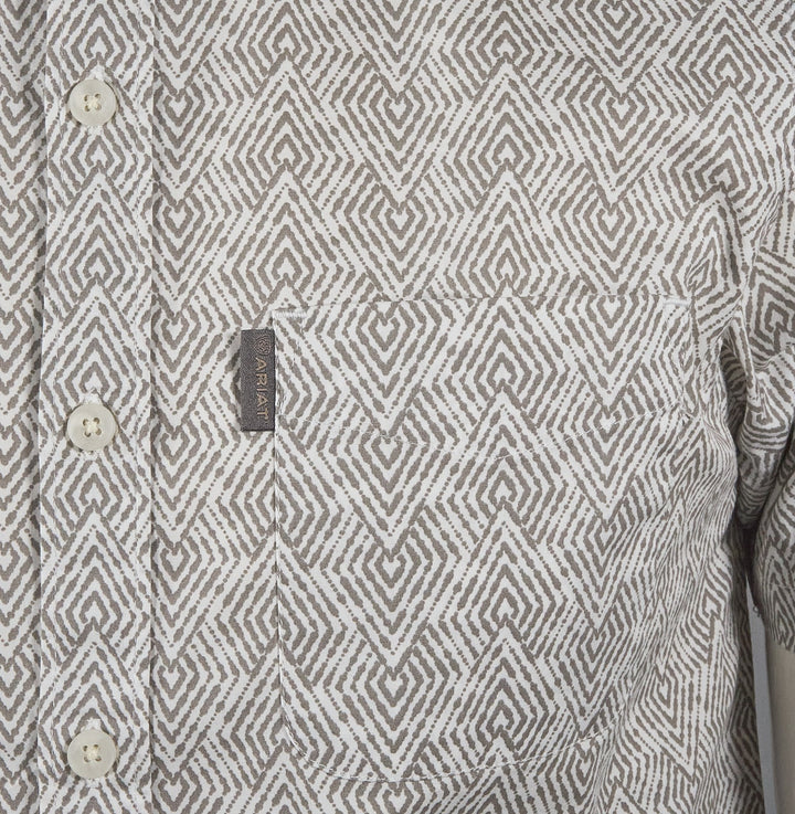 Ariat Men's Shirt White Morgan Stretch Modern Fit S/S (S49)