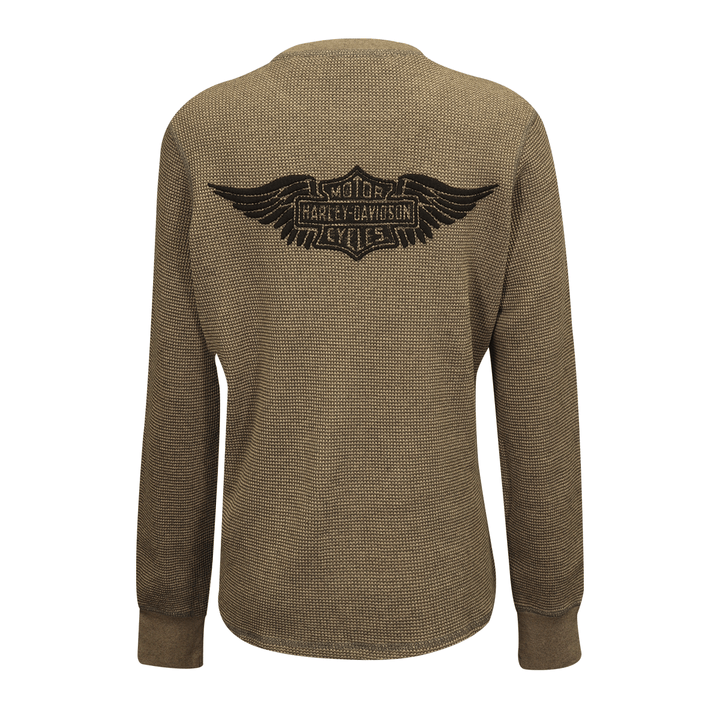 HD Branded Women's Thermal Knit Thunder Gray Patch Logo L/S (S02)