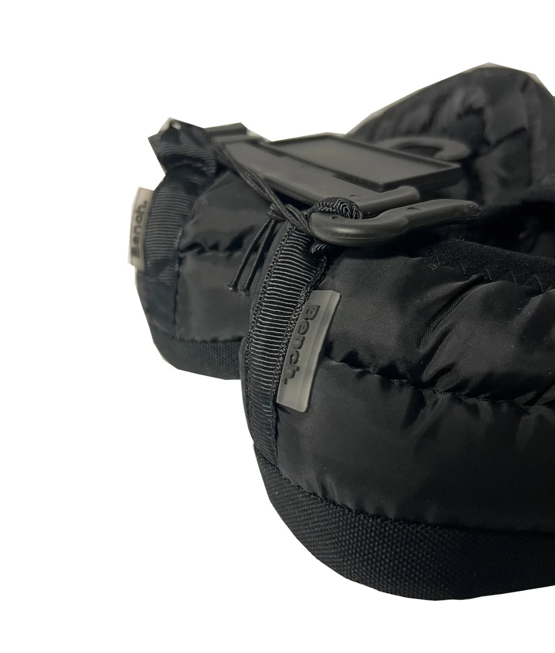 Bench Juniors Kid's Black Puffer Slippers with Rubber Sole FiberFill (S01)