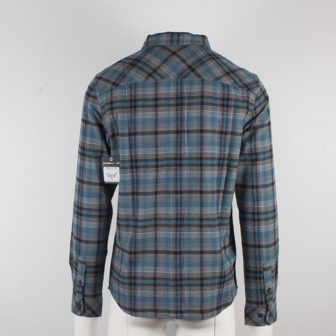O'Neill Men's Hydro Blue Plaid Whittaker L/S Flannel Shirt (S02)