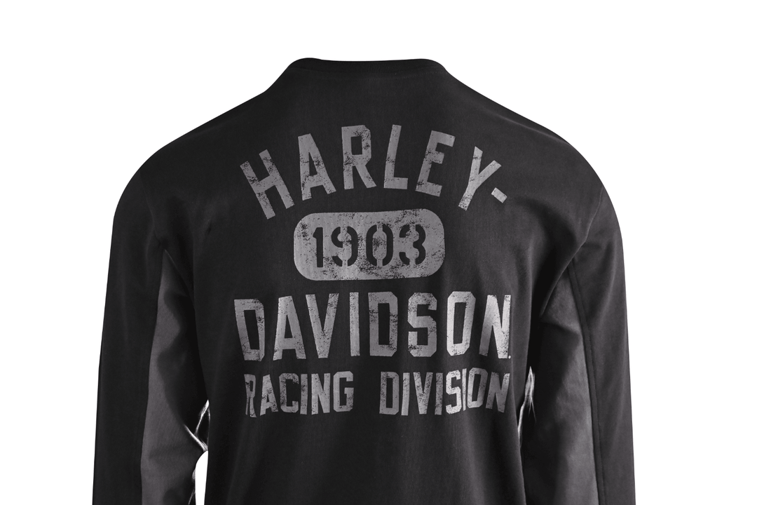 HD Branded Men's Sweatshirt Black Beauty Racing Bar & Shield L/S (S25)
