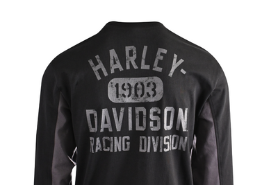 Harley-Davidson Men's T-Shirt Black Beauty Racing Bar & Shield Long Sleeve (S25)