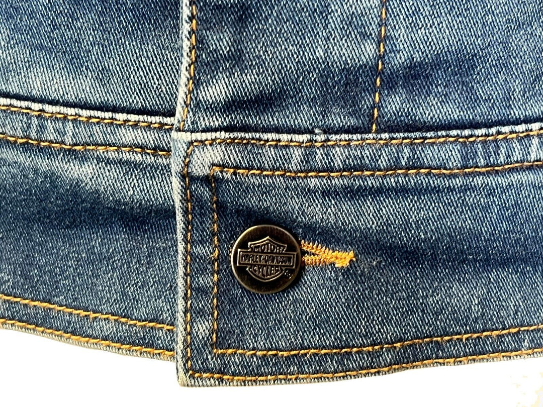 HD Branded Men's Dark Indigo Jacket Denim Chainstitch Embroidery (S77)