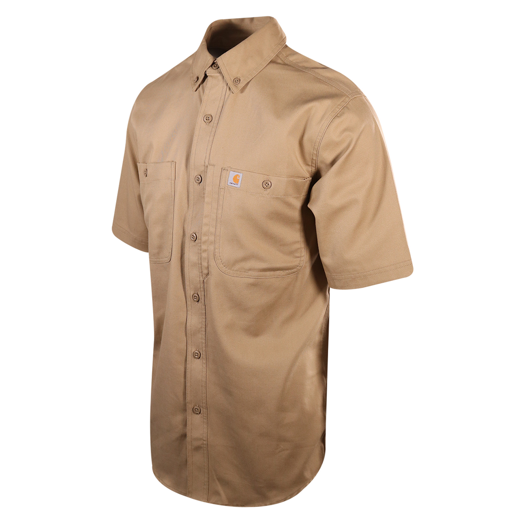 Carhartt Women's Khaki Rugged Professional Series Canvas S/S Woven Shirt (S01)